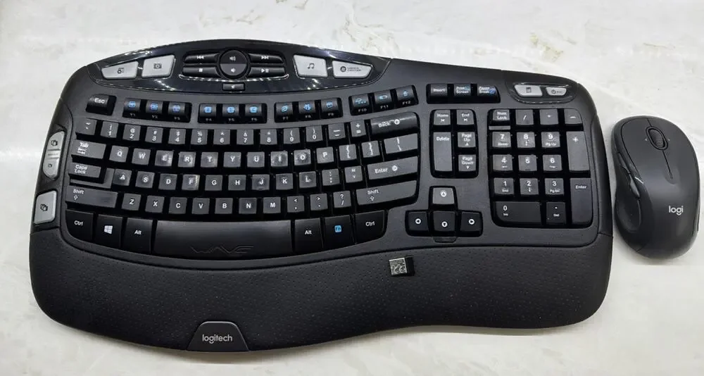 Logitech MK550 Comfort Wave K350 Wireless Keyboard & Mouse Combo W/ Unify Dongle